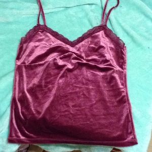 Silk soft burgundy dress tank top